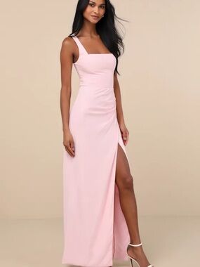 New Lulus Glamorous Disposition Elegant Square-Neck Ruched Maxi Dress Sz 1X